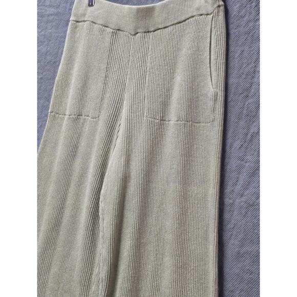 FP Free People BEACH Picnic Sweater Crop Flare Pants Taupe Pockets Comfort Larg - Picture 2 of 5